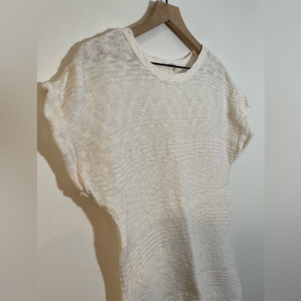 Moth Anthropologie White Cotton Slub Knit Short
Dolman Sleeve High Low Tunic Med - Picture 9 of 9